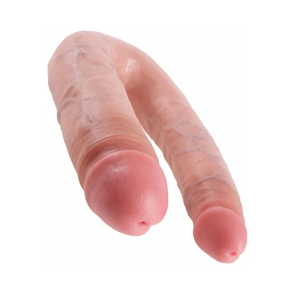 U Shaped Large Double Trouble Dildo - Beige — image 7 of 9