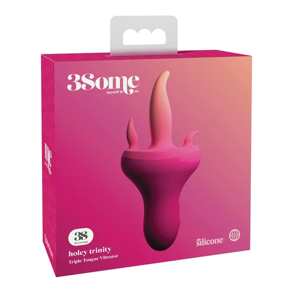 Threesome Holey Trinity Triple Tongue Vibrator - Pink — image 9 of 12