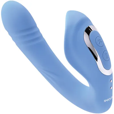 Tap Thrust Rechargeable Silicone Dual Stimulation Thrusting Vibrator By Evolved Novelties