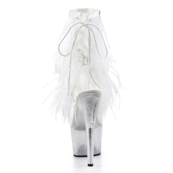 7 inches Heel, 2 3/4 inches PF Marabou Fur Fringe Ankle Boot, Side Zip — image 4 of 4