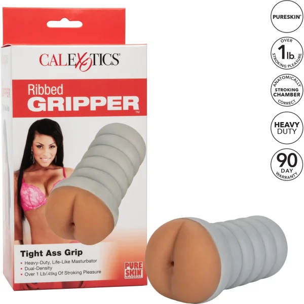 Gripper Ribbed Tight Ass Brown Masturbator