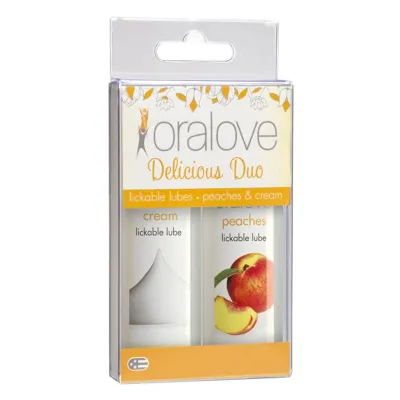 Oralove Delicious Duo Flavored Lube Peaches Cream