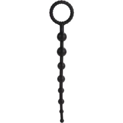 Booty Call X 10 Silicone Anal Beads Black 8 Inch