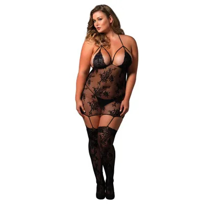 Leg Avenue Strappy Suspender Bodystocking UK 18 to 22