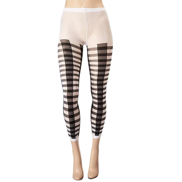 BeWicked Lattice Work Pattern Blk/Wht Pantyhose