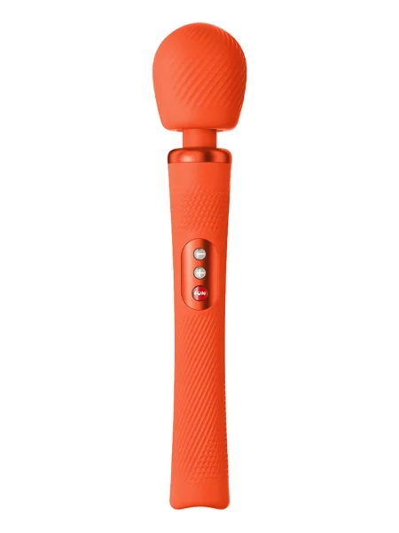 Fun Factory VIM Silicone Rechargeable Vibrating Weighted Rumble Wand - Sunrise Orange