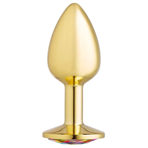 Cloud 9 Novelties Anal Gems Jeweled Gold Chromed Anal Plug - Small — image 4 of 5
