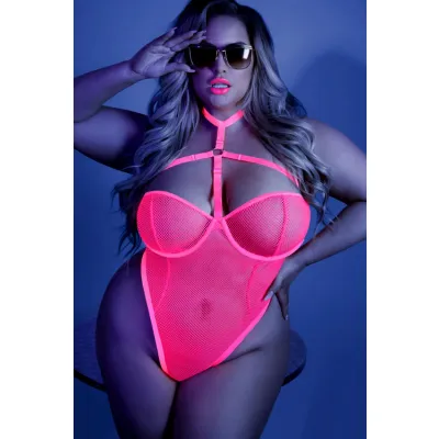 Neon Nights Bodysuit with Harness By Fantasy Lingerie
