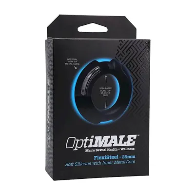 Optimale Flexisteel Silicone Metal Core Cock Ring Black 35mm
