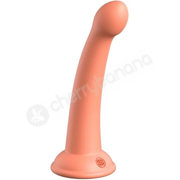Dillio Platinum Secret Explorer 6" Peach Silicone Dildo With Suction Cup Body Dock Compatible Base