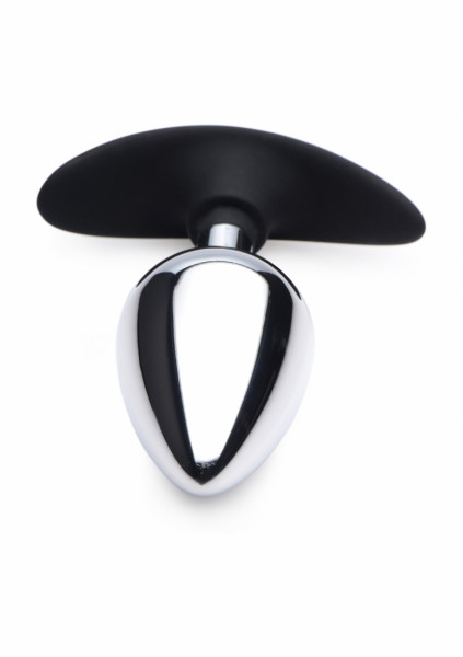 Dark Invader Metal & Silicone Anal Plug - Large - Silver - How To Use A Butt Plug