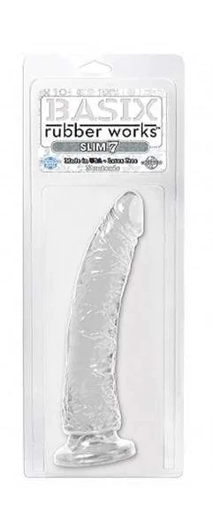 Basix Rubber Works - Slim 7 Inch With Suction Cup - Clear