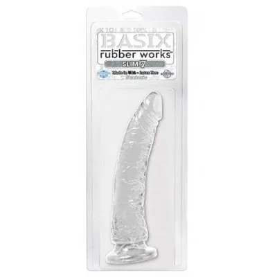 Basix Rubber Works Slim 7 Inch With Suction Cup Clear