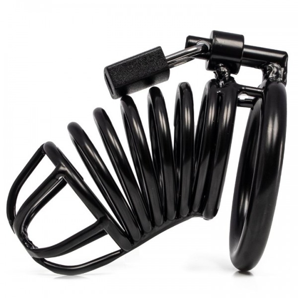 Bondara Cockscrew Black Stainless Steel Adjustable Chastity Cage
