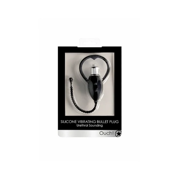 Ouch! Urethral Sounding Vibrating Bullet Plug Black — image 6 of 9