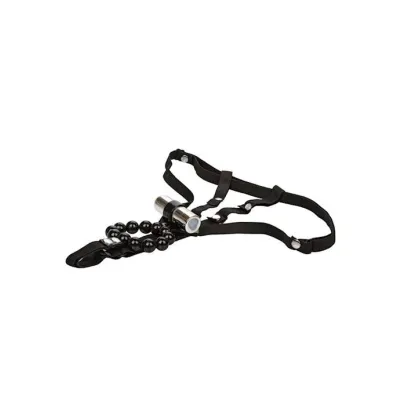 Rechargeable Lover s Cheeky Panty With Stroker Beads Black