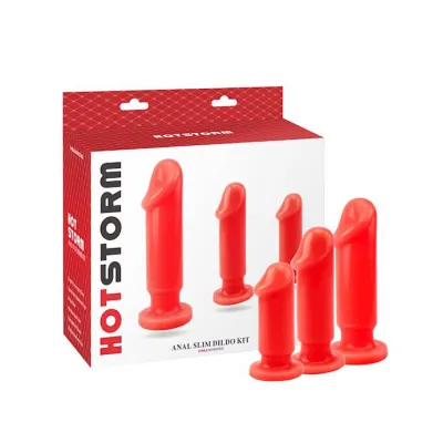 Slim Dildo Anal Kit Red 5 5 Inch