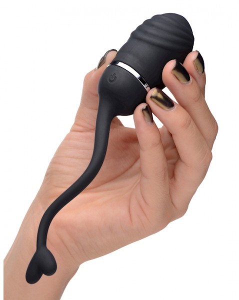 O-bomb Rechargeable Remote Silicone Vibe - Black - 6.5 Inches