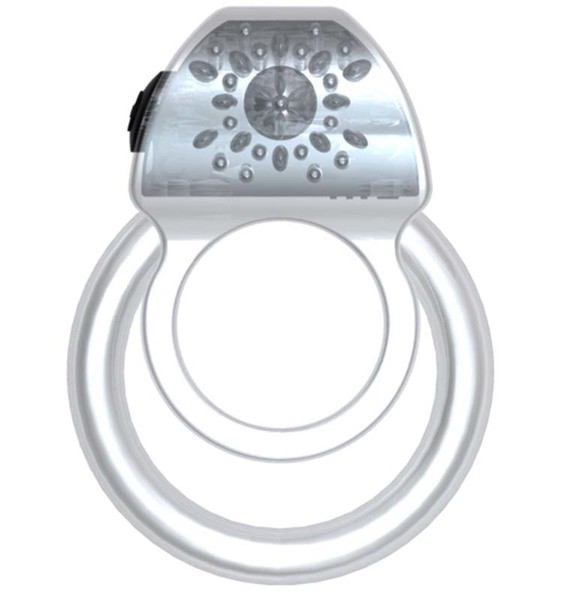 Clark Duo Vibrating Cock Ring (Clear)