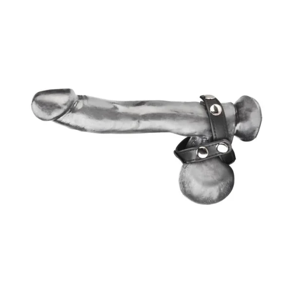 C & B Gear T-Style Cock Ring with Ball Divider Black