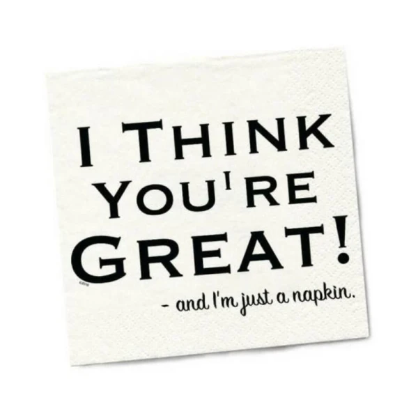 Games & Novelty: Twisted Wares I Think You're Great! Napkins 20-pack