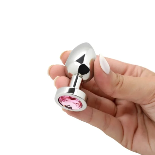 Pink Jewel Metal Weighted Anal Plug