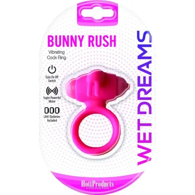 Wet Dreams Bunny Buster Cock Ring With Turbo Bunny Motor Pink