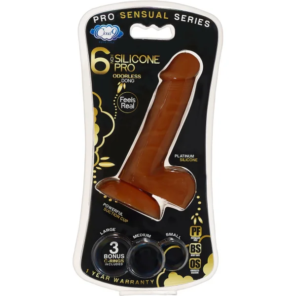 Cloud 9 Pro Sensual Premium Silicone 6 Inch Suction Cup Dildo - Chocolate