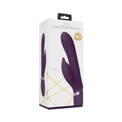 Vive Aimi Rechargeable Triple motor Swinging Silicone Rabbit Purple
