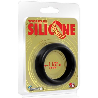 Wide Donut Black Cock Ring 38mm