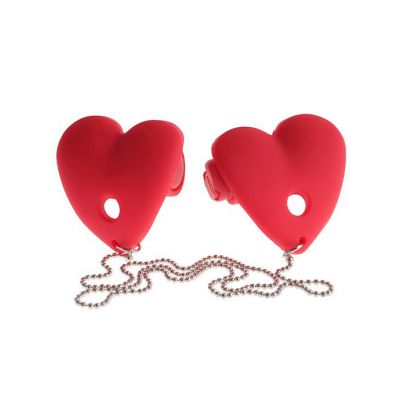 Fetish Fantasy Vibrating Heart Pasties Red