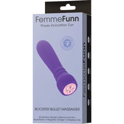 Booster Bullet Rechargeable Waterproof 20 Function Mini Vibrator By FemmeFunn Purple