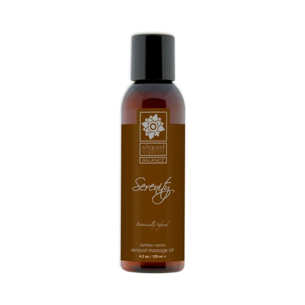 Sliquid Organics Serenity Massage Oil Balance 4.2 oz- Tahitian Vanilla