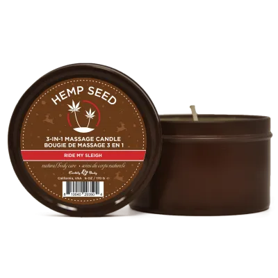 Hemp Seed 3 in 1 Massage Candle Ride My Sleigh 6oz 170 G