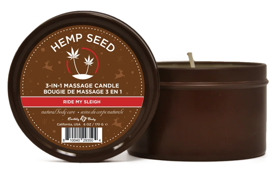 Hemp Seed 3-in-1 Massage Candle Ride My Sleigh 6oz- 170 G