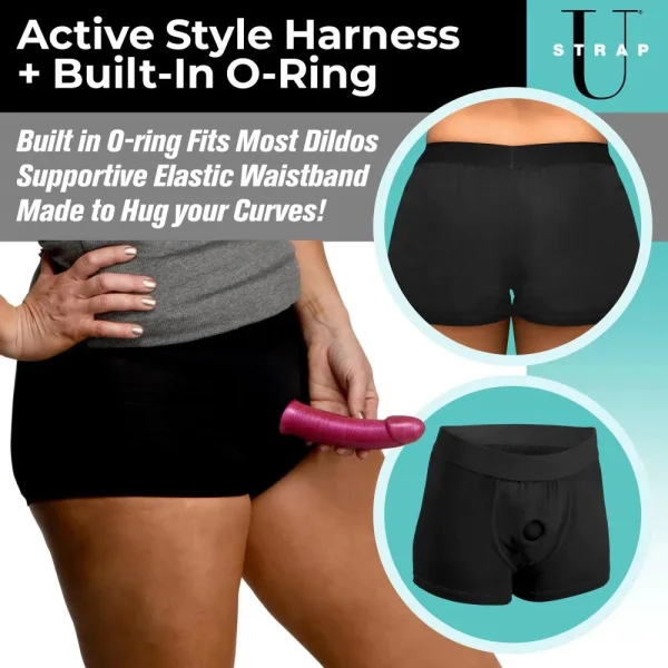 Mod Active Style Harness and Built in O Ring - 2  XL - Black