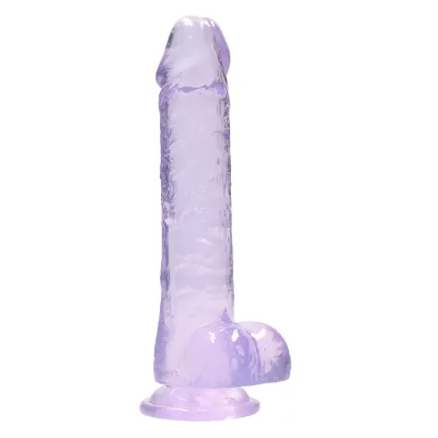 8 Inch Realistic Dildo With Balls Purple