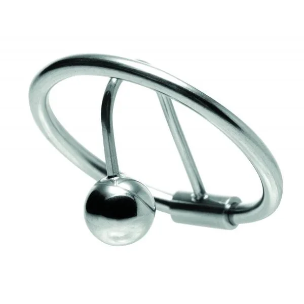 Halo Urethral Plug With Glans Ring Steel Silver