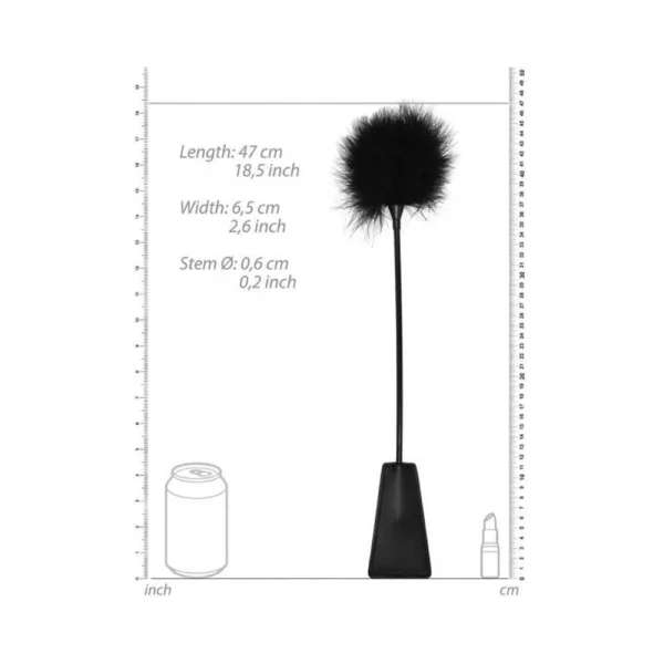 Ouch! Black & White Crop With Feather Tickler Black