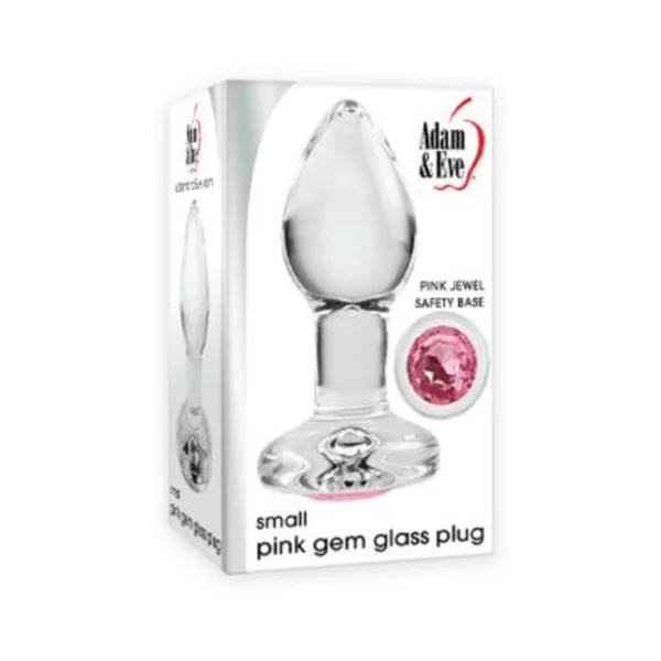Adam & Eve Pink Gem Glass Plug Small Pink