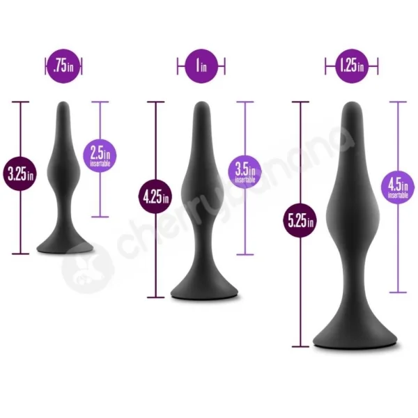 Anal Adventures Platinum Silicone Beginner Plugs 3 Piece Kit