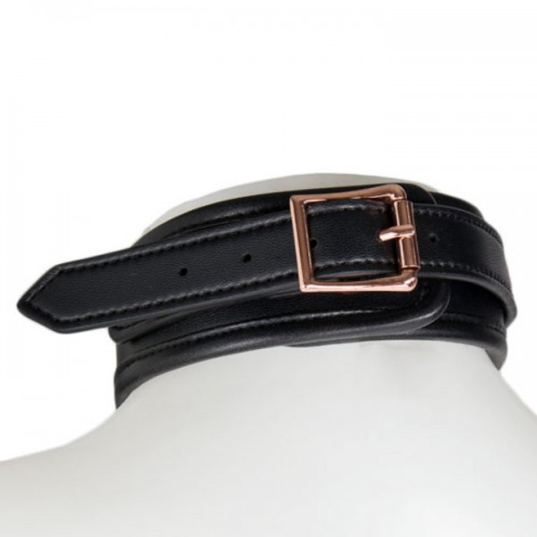 Bondara Black Faux Leather Collar with Rose Gold Leash — image 5 of 6