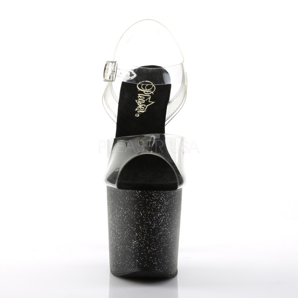 7 1/2 inches Heel, 3 1/2 inches PF Ankle Strap Sandal W/Mini Glitters — image 6 of 8