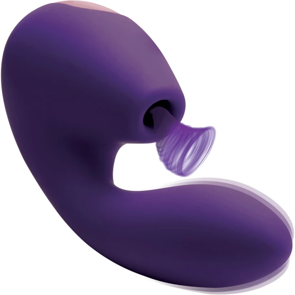 Shegasm Elevate Rechargeable Silicone G-Spot Vibrator With Clitoral Suction - Purple