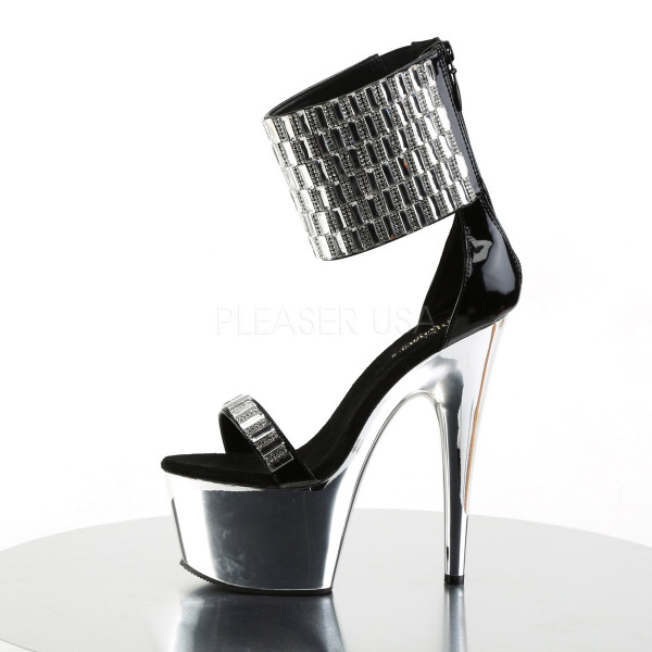 7 inches Heel, 2 3/4 inches PF Ankle Cuff Sandal w/RS, Back Zip — image 3 of 8
