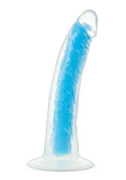 Neo Elite Glow In The Dark 7.5" Dual Density Realistic Silicone Dildo by Blush - Neon Orange