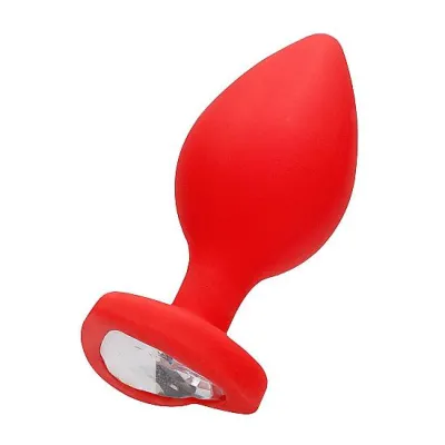 Diamond Heart Butt Plug Extra Large Red