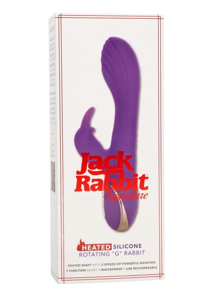 Jack Rabbit Signature Heated Silicone Rotating G Rabbit Rechargeable Vibrator By CalExotics