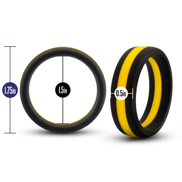 Performance - Silicone Go Pro Cock Ring -  Black-gold-black — image 9 of 10
