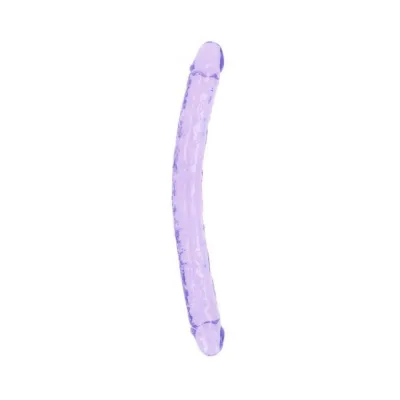 Couples Dildos Realrock Crystal Clear Double Dong 18 In Dual ended Dildo Purple
